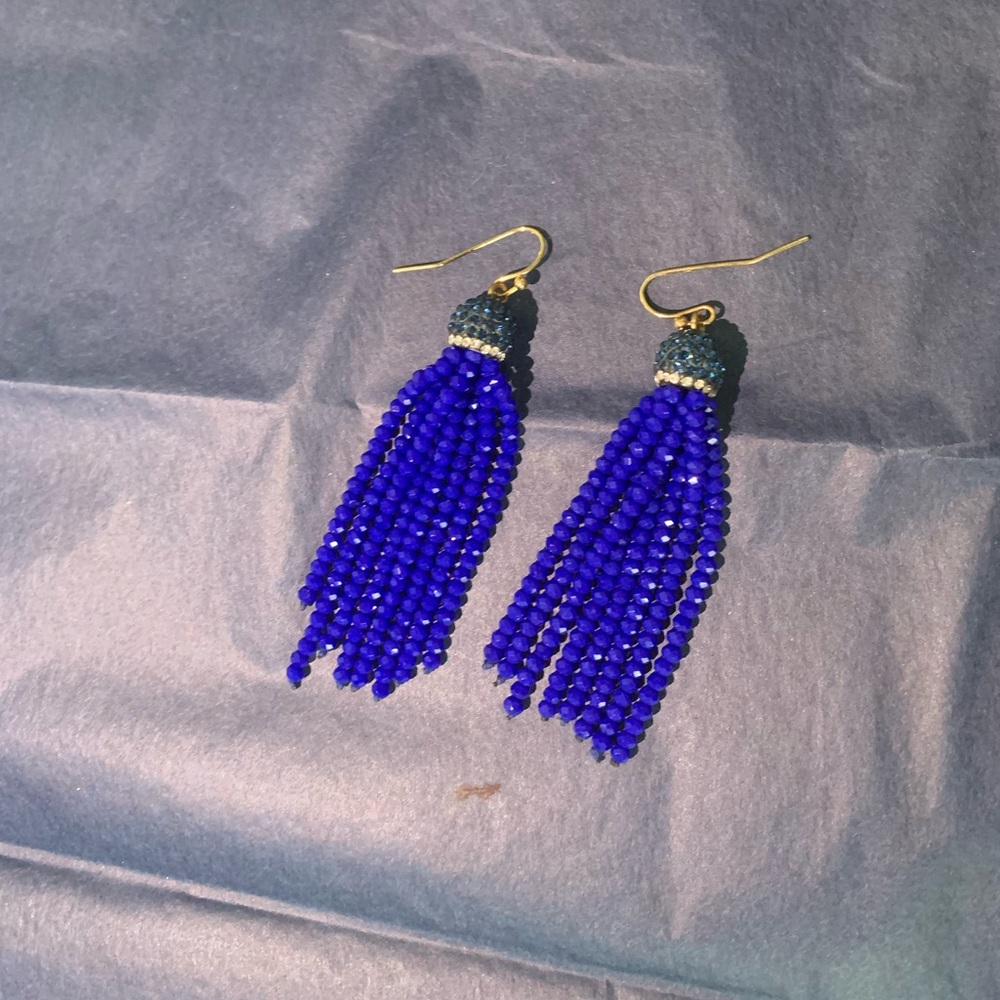 Blue beaded earrings